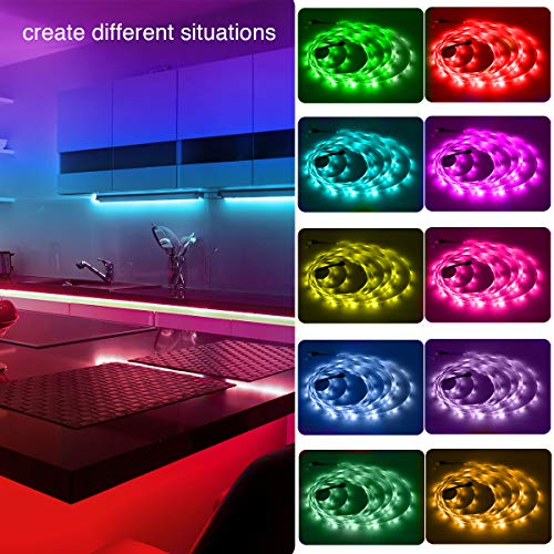 phopollo 65.6FT Led Lights for Bedroom, 5050 Color Changing Led Strip Lights with 44-Key Remote and 12v Power Supply, Led ...