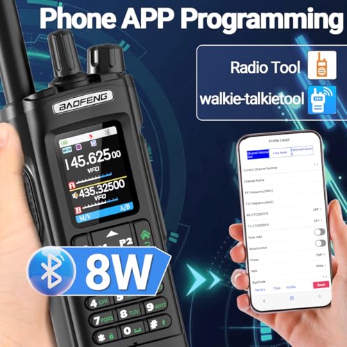 BAOFENG UV-32 Ham Radio Long Range 10W Rechargeable Walkie Talkies UV32 5RM Handheld Two Way Radio NOAA Weather Radio with...
