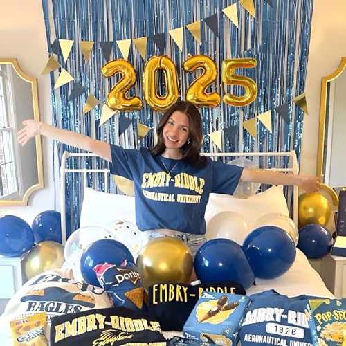Netnology Navy Blue Gold Balloons Set, 60Pcs 12 Inch Navy Blue White Metallic Gold and Gold Confetti Latex Balloon for Bir...