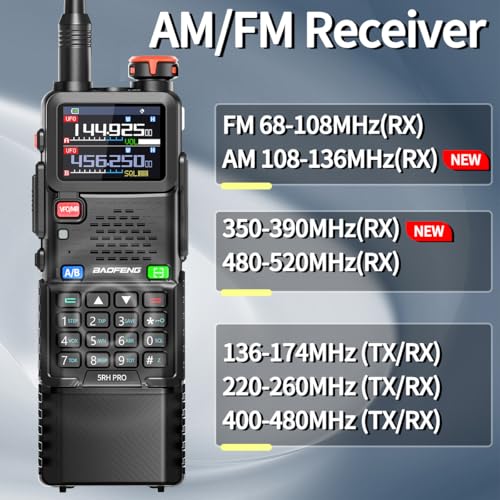 BAOFENG Ham Radio Handheld Long Range 5RH PRO GPS 10W Walkie Talkies NOAA Weather Receiver Two Way Radio Rechargeable 3800...