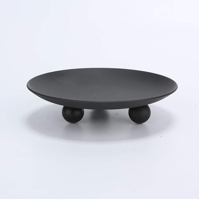 Decorative Iron Plate Candle Holder, Black, Set of 3,Candle Stand for LED & Wax Candles