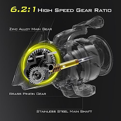 KastKing Skeet Reese Icon Spinning Reel, Carbon Rotor with Aluminum Body Fishing Reel, 6.2:1 Gear Ratio, 10 + 1 Stainless Steel Ball Bearings,17.6 Lbs Max Drag, TPE Handle Knobs