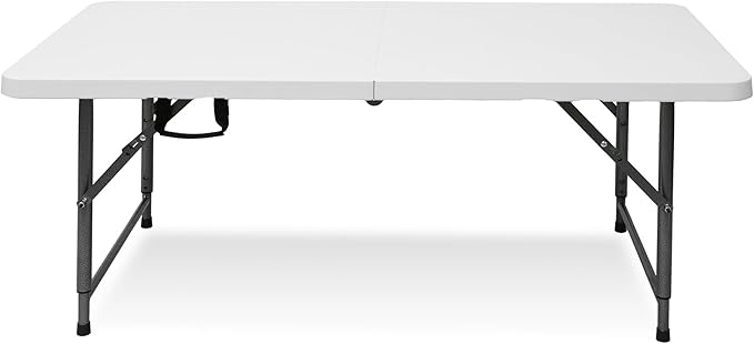 Plainsity 4ft Table, Adjustable Height Table with Foldable, Easy to Carry, for Family Gatherings, Outdoor Gatherings, Indoor