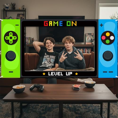 Video Game Party Decorations Large Gaming Console Birthday Photo Booth Props 73 x 37In Level Up Fabric Party Photography B...