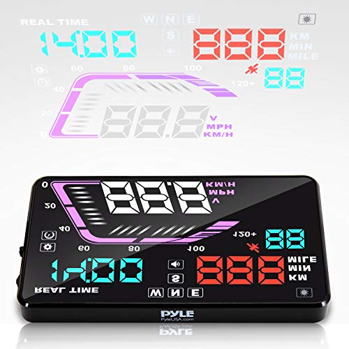 Heads Up Display HUD Screen - Universal 5.5’’ Car Head-Up Windshield Display w/Multi-Color Screen Projector Vehicle Speed,...