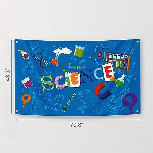 Science Party Decoration Kit - Includes Photography Backdrop & 10 Studio Selfie Photo Booth Props with Sticks - Mad Scient...