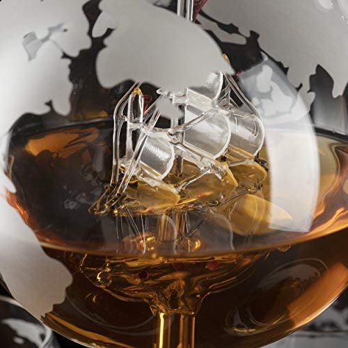 Gifts for Men Dad, Whiskey Decanter Globe Set with Ball & Glasses, Anniversary Birthday Gifts for Him Husband Boyfriend Brother, Unique Valentine Day Gifts for Bourbon Scotch Liquor Vodka, Cool Stuff