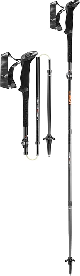 LEKI Makalu FX.One Carbon Adjustable Lightweight Walking Poles for Trekking & Hiking