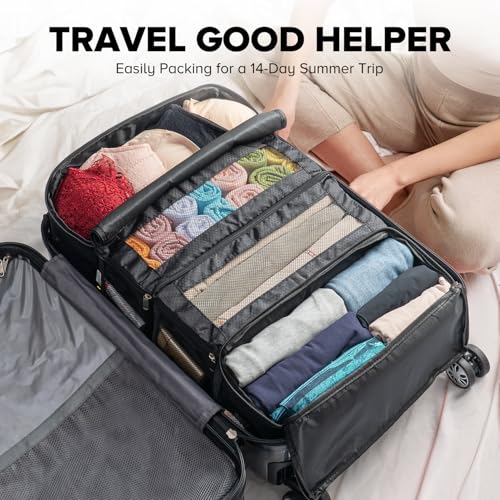Suitcase Organizer, Travel Luggage Organizer Hanging Shelves Packing Cube Closet/Collapsible Portable Travel Organizer for...