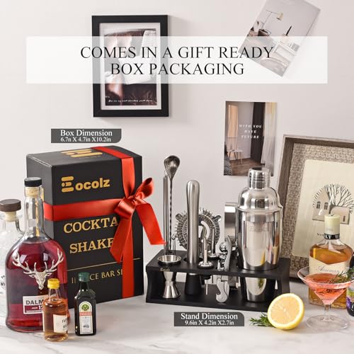 Bartender Kit Cocktail Shaker Set with Stand 17-Piece Bar Tool Bar Set for Drink Mixing Home Bartending Kit Bar Cart Acces...