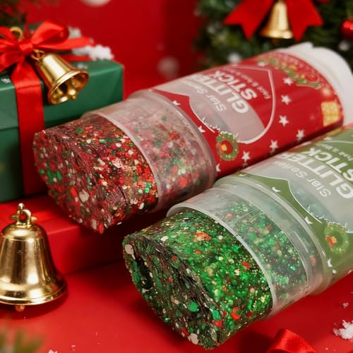 Christmas Body Glitter Stick,Face Hair Glitter Makeup for Women,Waterproof Christmas Hair Glitter,Singer Concert Festival ...