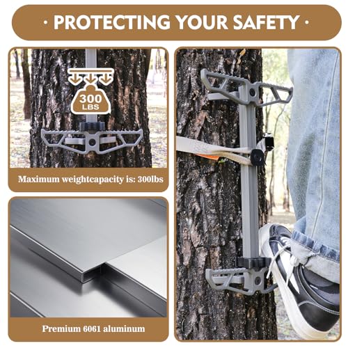 Panbofoda Climbing Sticks,Aluminum Non-Slip Hunting Climbing Steps,Lightweight Tree Climbing Hunting Gear Hunting Accessor...