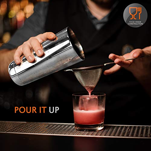 NutriChef Mixology Bartender Cocktail Shaker Set - Includes 15 & 30 oz Stainless Steel Shakers, 6 Bottle Pourers & More | ...