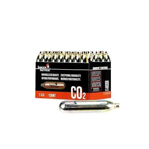 Lancer Tactical 100 Pack 12g CO2 Cartridges for Air Guns, BB Guns, Airsoft Pistols & Paintball Accessories