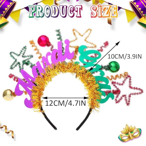 Gortin Mardi Gras Headband Light up Carnival Headpiece LED Purple Green and Gold Costume Hair Accessories for Women