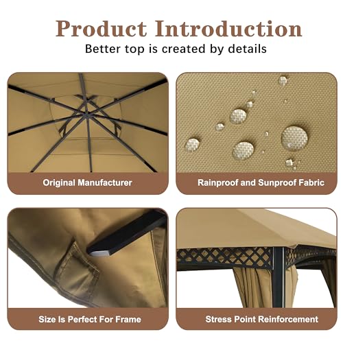 SCOCANOPY Replacement Canopy Cover for Windsor Gazebo L-GZ717PST-C, 810213583,South Hampton Gazebo L-GZ659PST A111011500 (...