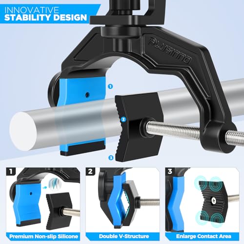 PLUSINNO 1/2/4 Pack Fishing Rod Holders for Boat, Fishing Rod Holder with Enlarge Clamp, Innovative Dual-V Shaped Design, ...