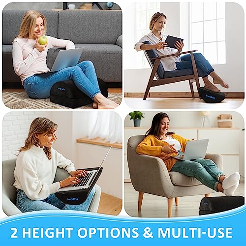 StepLively Foot Rest for Under Desk at Work, Comfortable Foot Stool with 2 Adjustable Heights, Footrest with Washable Cove...