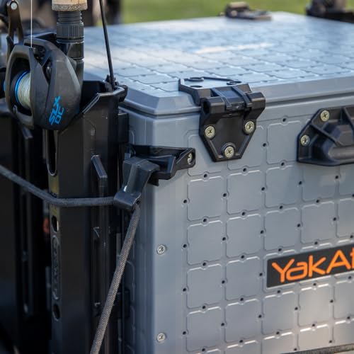YakAttack BlackPak Pro 16" x 16" Kayak Fishing Crate with 6 Rod Holders - Battleship Grey | Tackle Storage Box & Fishing G...