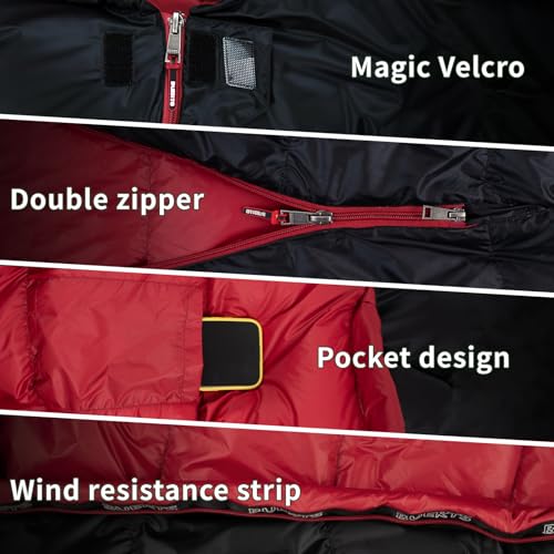 BUERTS Down Backpacking Sleeping Bag 620FP, Lightweight Sleeping Bag for Adult Backpacking, Hiking, Camping. with Compress...