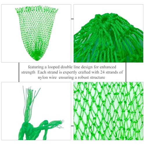 Fishing Net Replacement Foldable Trout Net Replacement Nylon Fishing Landing Mesh for Freshwater Saltwater Robust 24 Strands