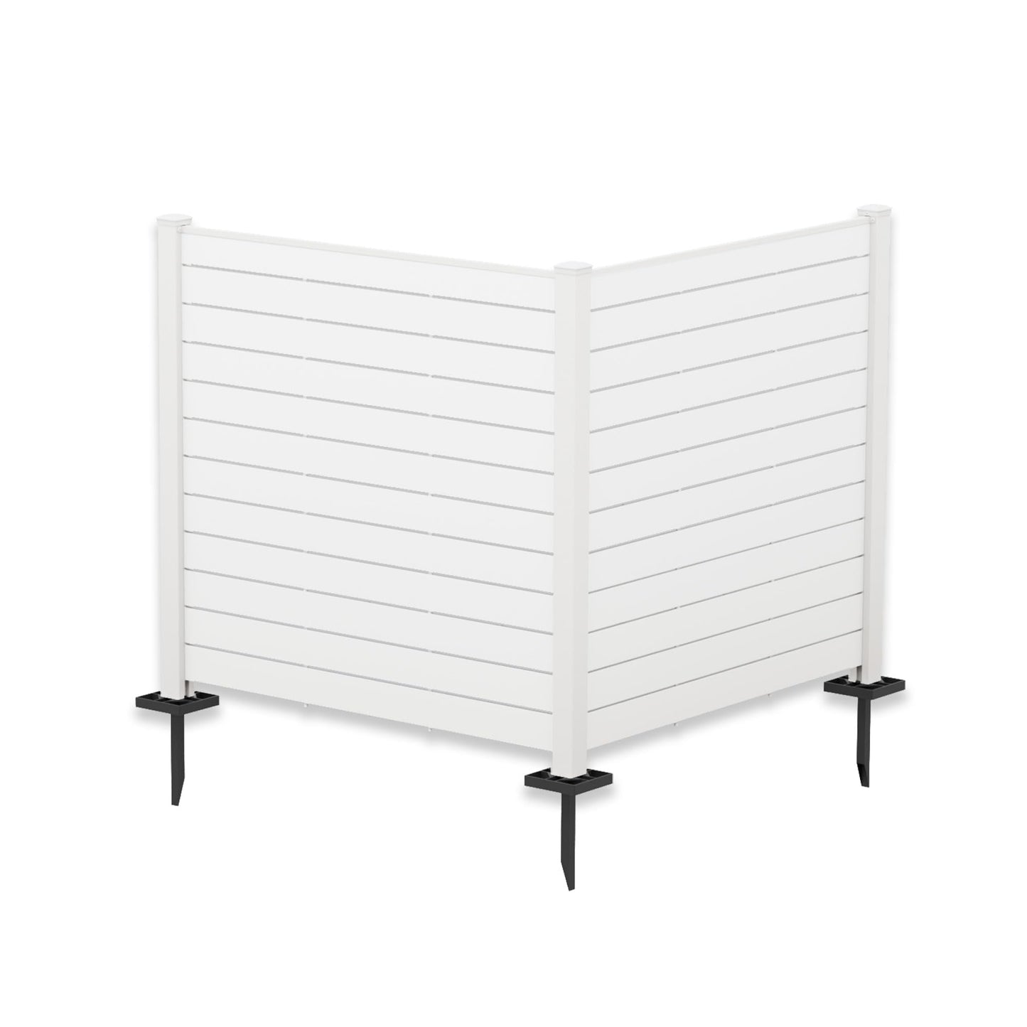 Kozyard 50" W x 48" H Outdoor Privacy Screens Aluminum Post, Air Conditioner Fence Panels, Pool Equipment Enclosure, Trash Can Screens Fence Kit for Outside Backyard Patio (White/2 Panels)