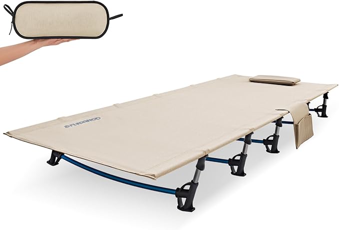 FUNDANGO Ultralight Folding Camping Cot, Extra Long Backpacking Camping Cots for Adults Portable Cot Bed for Hiking Travel...