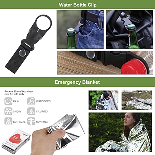 Gifts for Men Christmas Survival Kits, 16 Pcs Survival Gear and Equipment, Christmas Stocking Stuffers for Camping Outdoor...