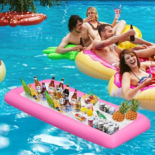 Ice Buffet Serving Tray Drink Cooler with Drain Plug,Inflatable Ice Serving Buffet Bar Inflatable Cooler for Parties Food ...