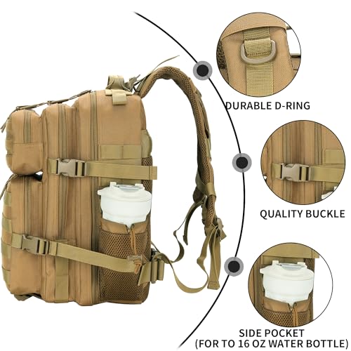 Lovelinks21 25L Military Tactical Backpack Small Assault Pack Molle Daypack for Men and Women for Work Travel Gym Outdoor ...
