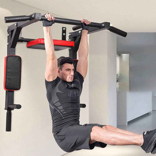 STARBRILLIANT Multi-functional Wall Mounted Pull Up Bar Heavy Duty Chin Up Bar for Home Gym Indoor Upper Body Workout, Power Tower Set Training Equipment Fitness Dip Stand Supports to 440 Lbs