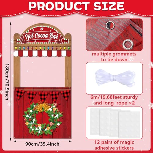 Christmas Theme Party Decorations Hot Cocoa Bar Photography Studio Props Hot Cocoa Bar Theme Photo Booth Props Hanging Bac...