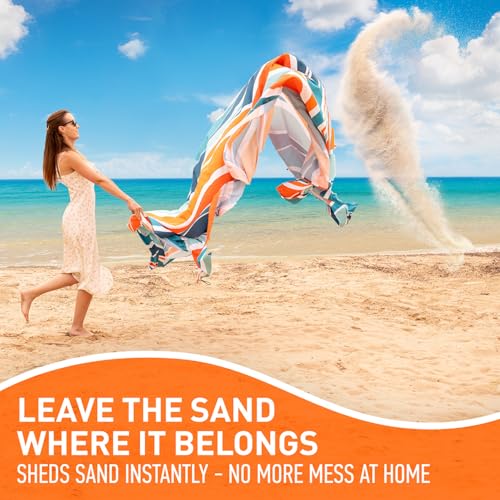 Everlasting Comfort Large Beach Blanket Waterproof & Sandproof - 128” x 108” /10.7ft x 9ft - Lightweight Picnic Mat, Campi...