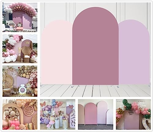 afoloa Light Pink Arched Stretchy Fabric Covers for Parties Double-Sided Arch Stand Backdrop Cover Wedding Birthday Party ...