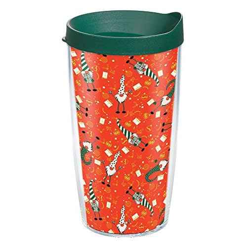 Tervis Christmas Gnomes Pattern Holiday Made in USA Double Walled Insulated Tumbler Travel Cup Keeps Drinks Cold & Hot, 16oz, Classic