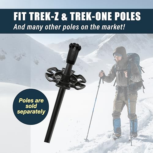 TREKOLOGY Ski Pole Baskets Replacement Set (8-Piece) – 3.4" Snow Baskets for Trekking Poles with 0.4" (1cm) Hole Diameter...