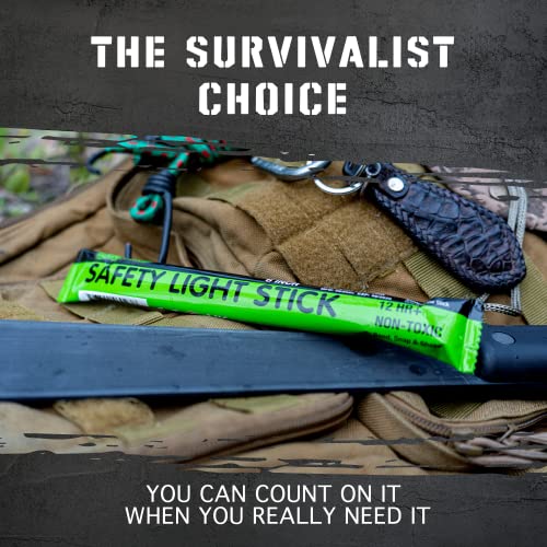 Emergency Glow Sticks with 12 Hours Duration, Individually Wrapped Industrial Grade Glowsticks for Survival Gear, Camping ...