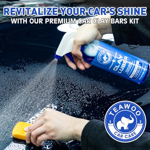 TEAWOO Clay Bars Kit, 6 Clay Bars & 20 PCS Lubricant Tablets, Complete Car Detailing Kit, Spray Bottle, Disposable Gloves ...