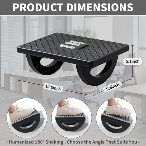 CasaZenith Foot Rest for Under Desk at Work - Ergonomic Foot Stools for Under Office Desk - Rocking Footrest with Roller M...