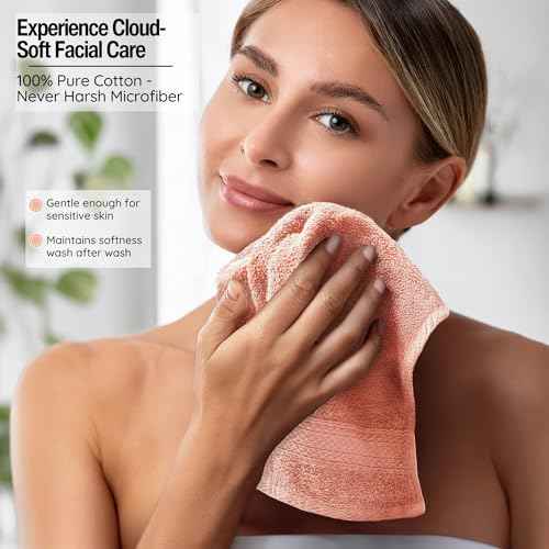 Luxurious Washcloths ? Set of 12 ? Size 13¡± x 13¡± ? Thick Loop Pile Washcloth ? Absorbent and Soft 100% Ring-Spun Cotton Wash Cloth ? Lint Free Face Towel ? Wash Cloths Perfect for Bathroom