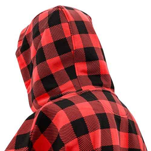 Eskimo Standard Retro Buffalo Plaid Hoodie, Red/Black