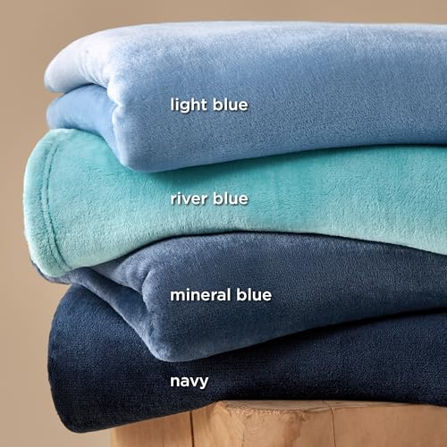 Bedsure GentleSoft Navy Fleece Blankets Queen Size - Bed Blanket Blue Soft Lightweight Plush Fuzzy Cozy Luxury Microfiber,...