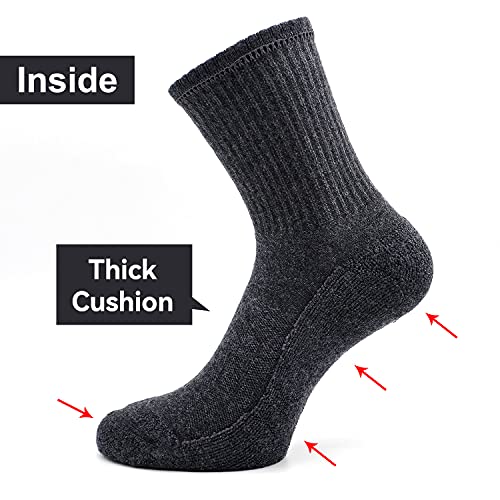 Socks Daze Merino Wool Cushioned Hiking Socks for Men Women, Warm Crew Walking & Boot Socks for Trekking, Work, Outdoor