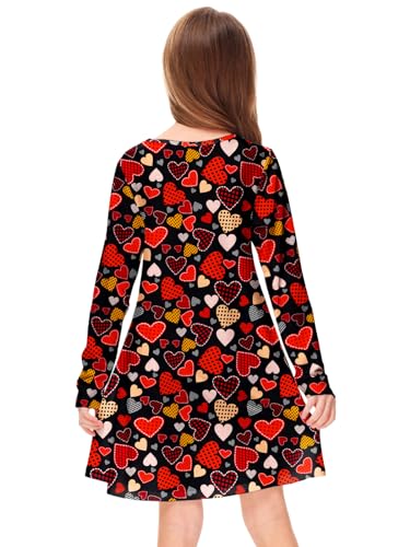 Deerose Girls Valentine's Dress Long Sleeve Mardi Gras Dresses 3-14 Years