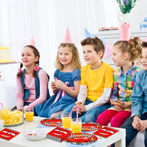 40pcs Race Cars Birthday Party Supplies Cars Dessert Plates Napkins for Boys Baby Shower Cars Theme Party Decorations,Suit...