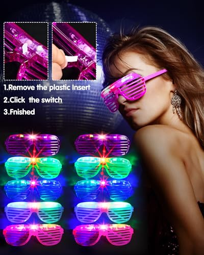 Honoson Light Up Glasses LED Cats Headband Rabbit Headband for Adults Party Favor Packs