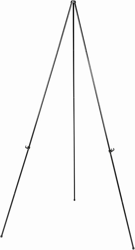 MasterVision Instant Easel, 61.5" High, Black, Steel, Lightweight