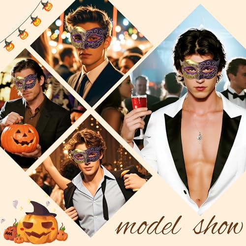 OIDEA Retro Venetian Masquerade Mask for Men: Vintage Carnival Venetian Mask Costume Cocktail Party Mardi Gras Mask