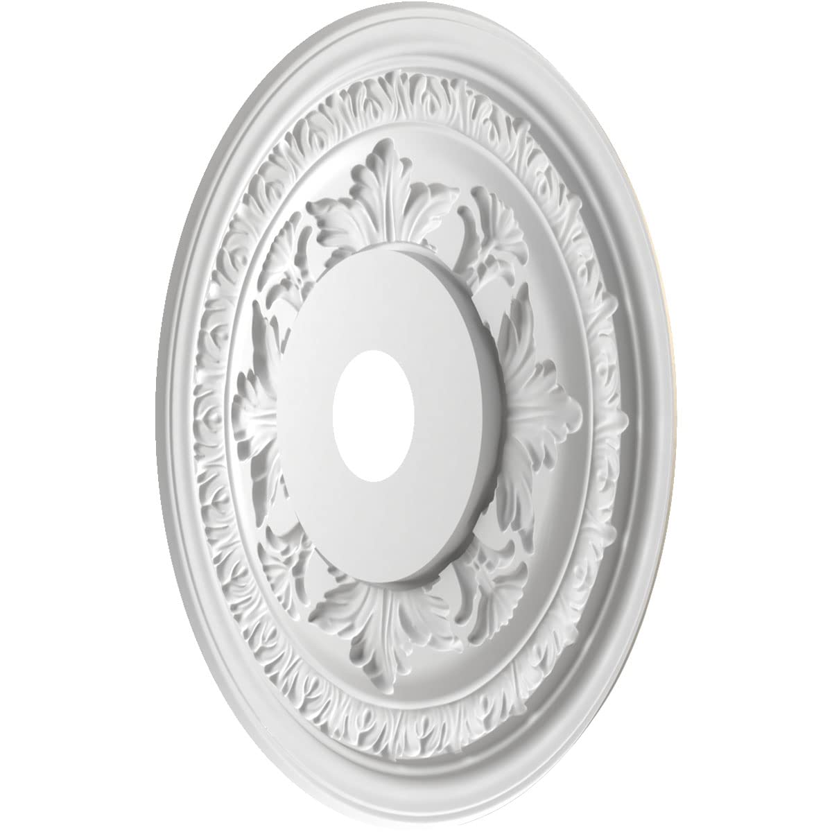 Ekena Millwork Cmp22Bacsv Baltimore Thermoformed Pvc Ceiling Medallion (Fits Canopies Up To 7 3/4), 22Od X 3 1/2Id X 1P, Metalli