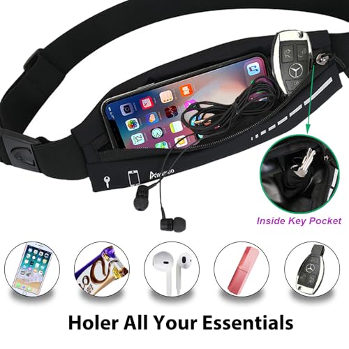 AIKENDO Slim Running Belt for Women Men,Runners Fanny Pack Phone Holder,Running Pouch Waist bag for Workout Jogging,Money ...